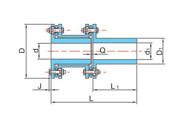 JMY Reduced Bore Metal Diaphragm Flexible Coupling